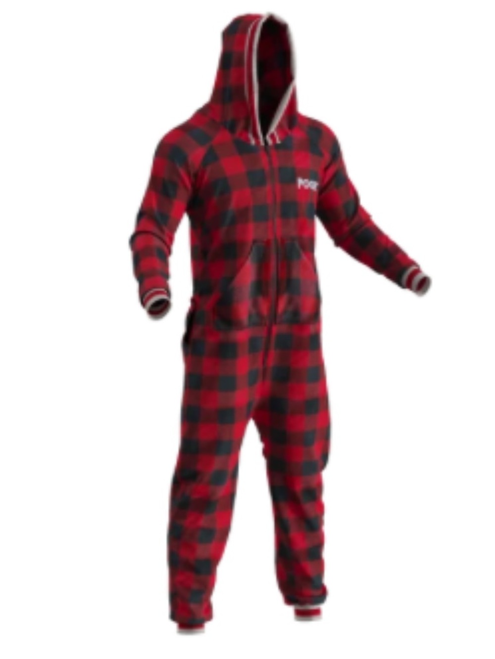 Pook Made in Canada Red and Black Buffalo Plaid Hooded Onesie